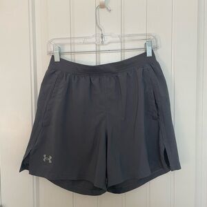 Men’s Under Armour Gray Athletic Shorts Moisture-Wicking Elastic Waistband